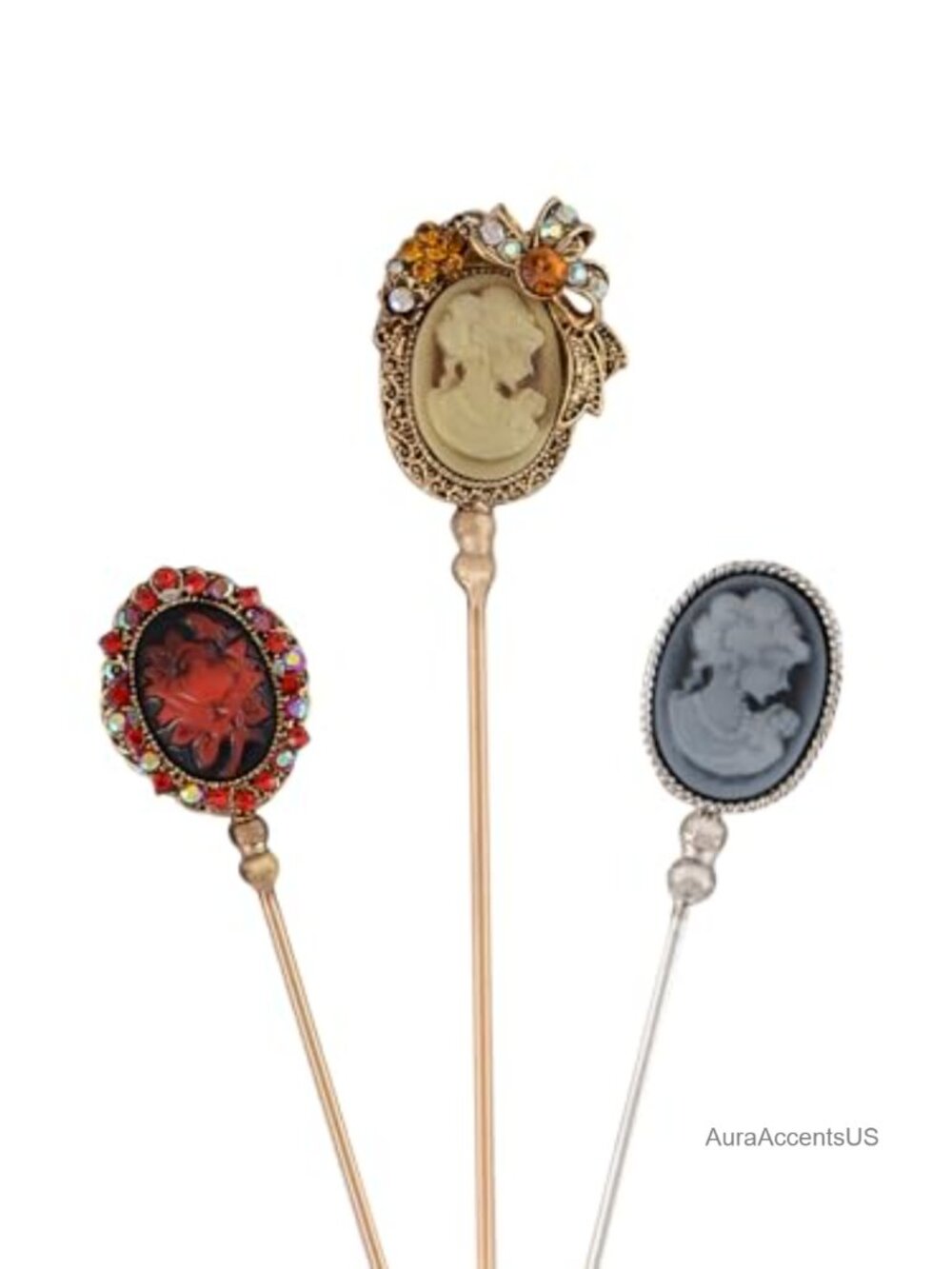Vintage Hat Pin Set Flexible Bendable Safety Pins Brooches Jewelry Accessories